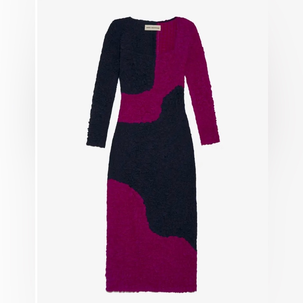 Mara Hoffman Amy Popcorn Dress Navy Pink NWT SZ S
